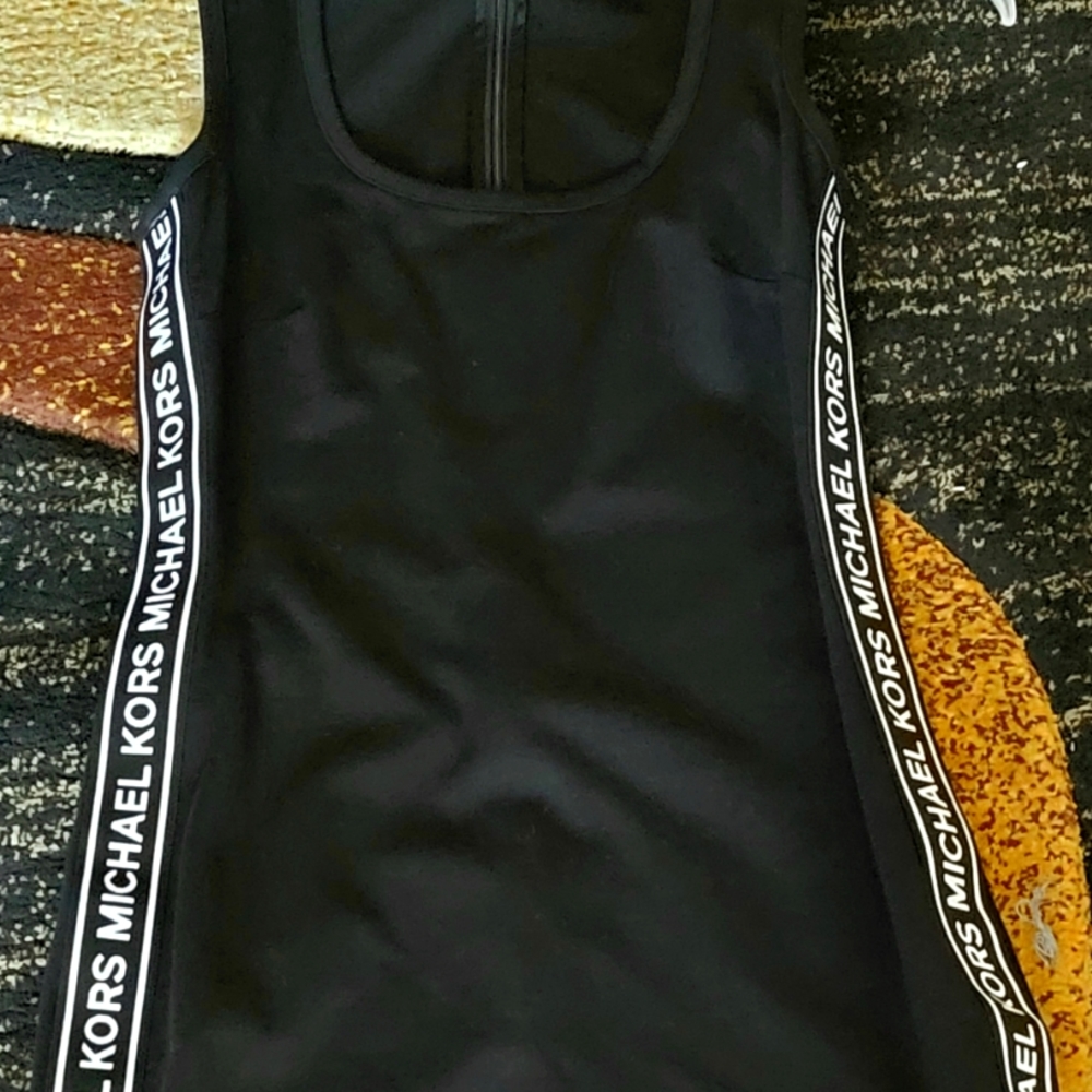 Black Sleeveless Sport Logo Dress